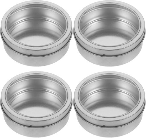 Sjzg-Lot De 4 Boîtes De Rangement Magnétiques Pour Réfrigérateur - Récipients En Métal Avec Couvercle - Boîtes À Épices Magnétiques Pour Réfrigérateur - Boîtes À Épices Rondes Pour La Cuisine