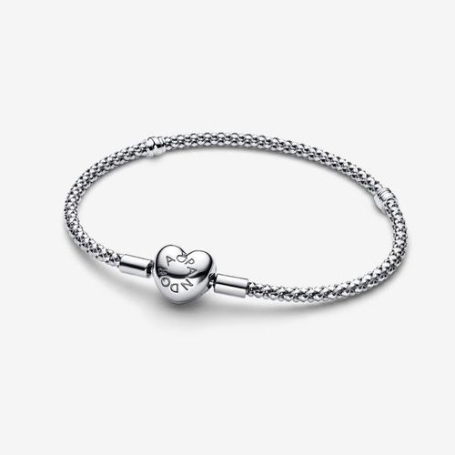 Pandora Bracelet Maille Cloutée Fermoir C?ur