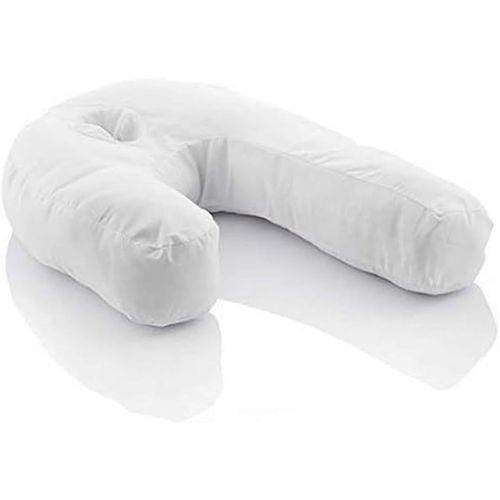 - Oreiller Ergonomique U Pour Position Latérale, Soutien Sommeil Réparateur, Confort Respirant Doux, Idéal Grossesse, Blanc, 39x57x14 Cm, Polyester
