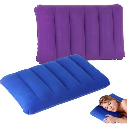 2 Pcs Coussin De Voyage,Coussin Gonflable Camping,Ultraléger Oreiller De Voyage Gonflable 43x27cm,Imperméable&compressible Coussin De Plage Gonflable Pour Voyages/Camping/Plein Air/Pêche