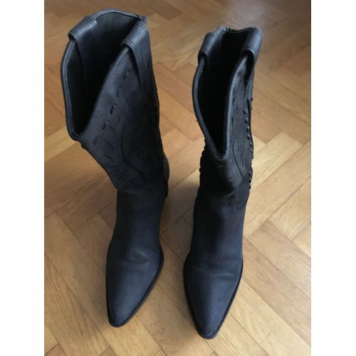 Santiag Bottes Cow-Boy En Cuir Taille 38