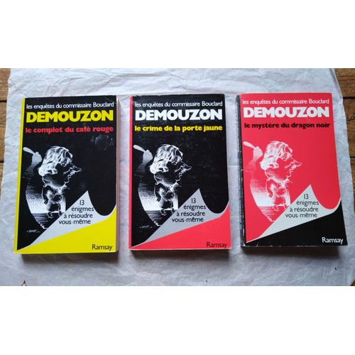 Alain Demouzon Les Enquêtes Du Commissaire Bouclard (3 Volumes) Avec Envois Autographes Signés 1984, 85 Et 86 Ramsay