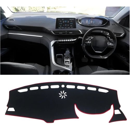 Tapis Couverture Tableau Bord Pour Peugeot 3008 5008 Gt Hybrid 2016 2017 2018 2019 2020 2021 2022 2023 Tapis Tableau Bord Voiture Pare-Soleil Couverture Pad Accessoires(Rhd Red Side)