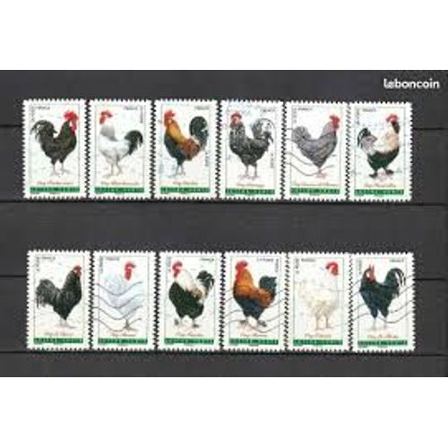 Faune : Coqs De France Série Complète Année 2016 Autoadhésifs N° 1244 1245 1246 1247 1248 1249 1250 1251 1252 1253 1254 1255 Yvert Et Tellier