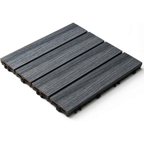 Revêtement de sol pour terrasse à forte charge, dalles emboîtables, jardin, piscine, intérieur/extérieur (gris clair)