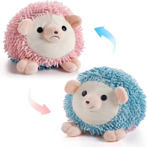 Peluche Hérisson Double Face, Mignon Mood Switch Peluche Animal Oreiller Poupée, Oreiller Ami Moelleux En Peluche Douce - Convient À Tous Les Âges Et À Toutes Les Occasions