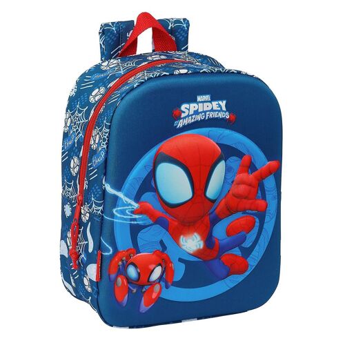 Cartable Spider-Man Rouge Bleu Marine 22 x 27 x 10 cm 3D