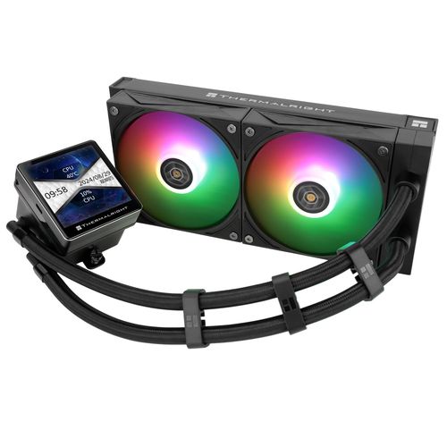 ChenQuanSarl-Grand Vision 240 Argb Refroidisseur D'Eau Pour Processeur, Système De Refroidissement À Eau Double Ventilateurs Pwm, Écran Lcd Ips Avec Résolution 480 X 480, Pour Am4/Am5, Intel Lga1700/
