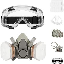 ChenQuanSarl-Masque Anti Poussiere,Le Masque Peinture Poussière Avec Filtre,Masque À Gaz Remplaçable Pour Empêcher Efficacement L'Inhalation De Gaz Irritants Et De Poussière.Peintre, Travail, Peintur