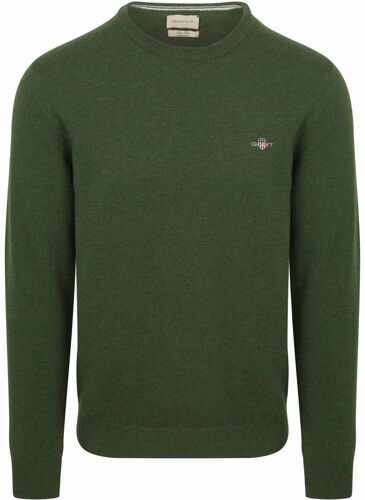 Gant Pullover Laine D'agneau Mousse Vert Vert Foncé Taille 3xl
