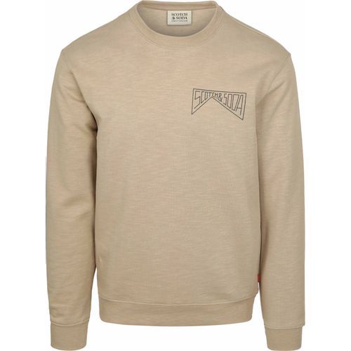 Pull Scotch And Soda Logo Beige Taille Xl