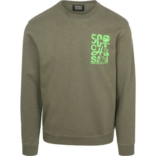 Pull Scotch And Soda Logo Olive Vert Taille L
