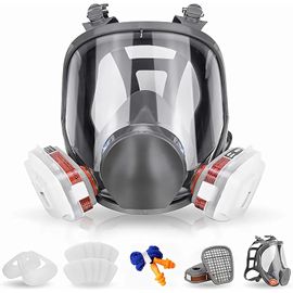 ChenQuanSarl-Masque Respiratoire Réutilisable Complet Pour Le Vi , Masque À Gaz, Masque Intégral Avec Filtre, Masque Industriel Anti-Poussière Pour Pulvérisation, Ponçage, Peinture, Polis , Soudage A