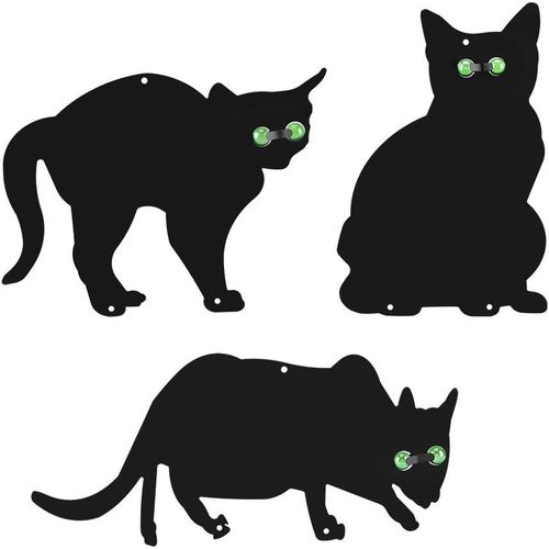 Chenquansarl-Lot De 3 Épouvantails En Métal Pour Chats, Anti-Parasites, Anti-O Aux, Anti-Rongeurs, Étang