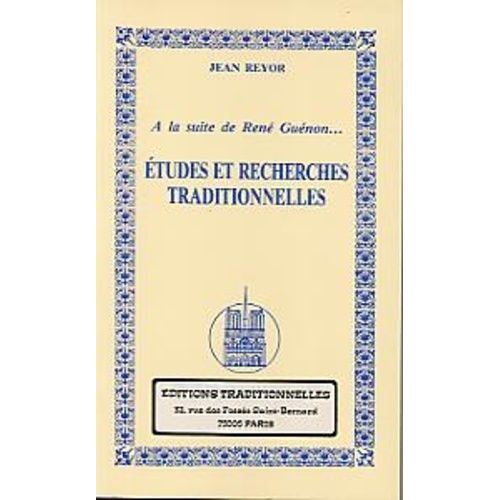 Etudes Et Recherches Traditionnelles