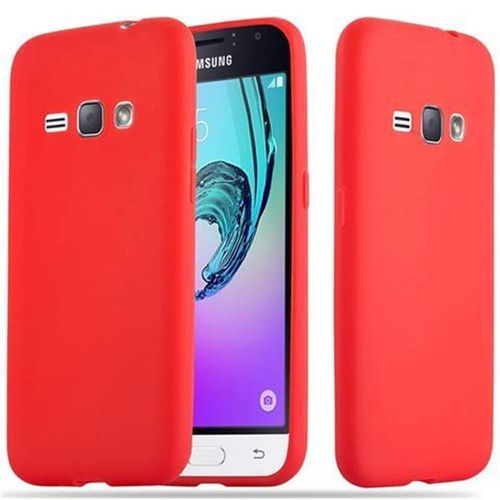 Cadorabo Housse Compatible Avec Samsung Galaxy J1 2016 En Candy Rouge - Étui De Protection En Silicone Tpu Flexible