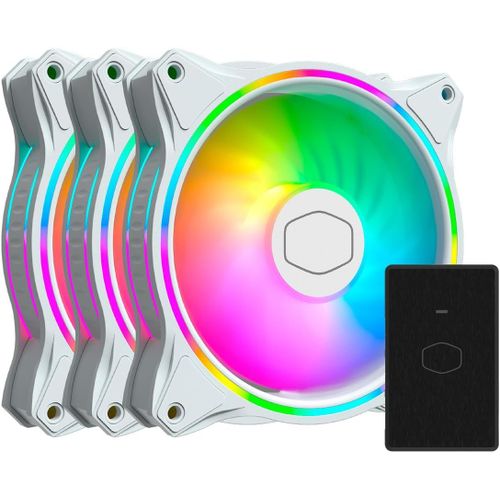 ChenQuanSarl-Mf120 Halo 3-En-1 White Edition Argb - Ventilateurs De Boîtier 120 Mm Blancs, Argb À Double Boucle, Pales Hybrides Incurvées, Capteur Intelligent Anti-Bourrage, Avec Contrôleur
