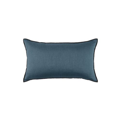 Housse De Coussin En Lin Bleu 28x47 Cm