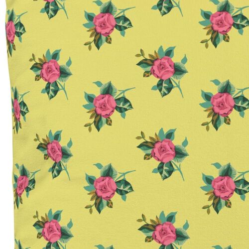Housse De Coussin Extérieur 60x60 Cm Motif Fleuri Jaune