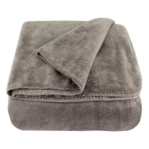 Plaid Polaire En Polyester Recyclé Taupe 150x230