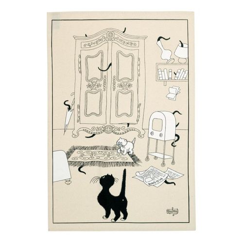 Torchon Cache-Cache En Coton Ecru 48 X 72