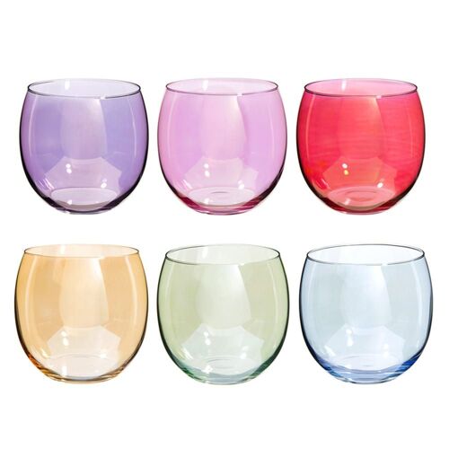 Coffret 6 Gobelets En Verre Multicolore