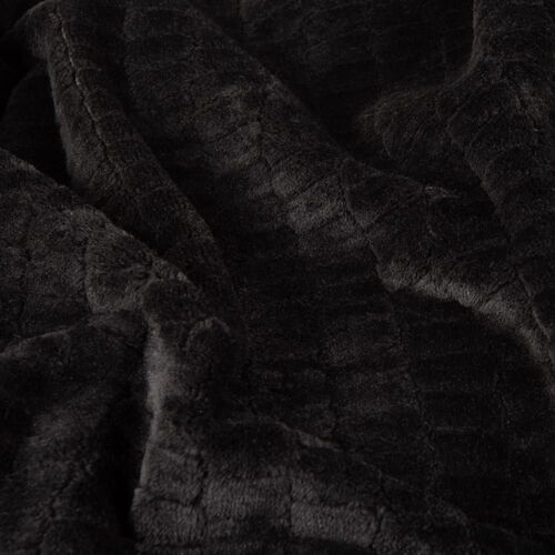 Plaid En Flannelle Tissé Jacquard Noir 230x150