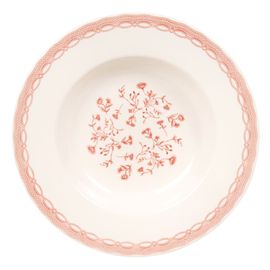 Assiette Creuse En Céramique Blanche Motifs Floraux Rouges