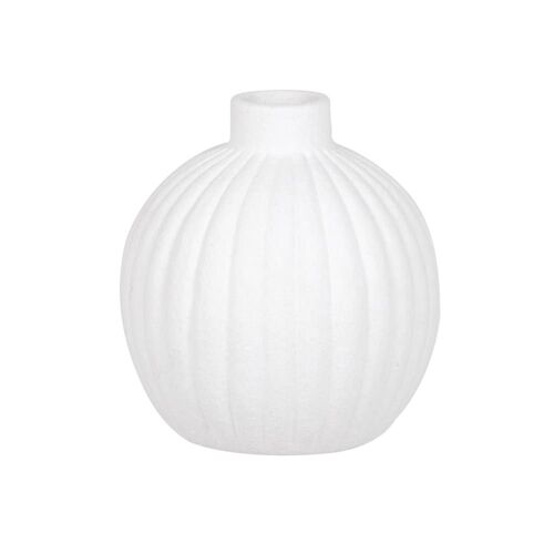 Vase rond en dolomite blanche H11