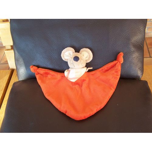 Doudou Plat Souris Jollybaby Triangle 2 Noeuds Foulard