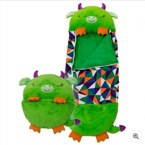 Green Dragon 2-In-1 Large Plush Sleeping Bag