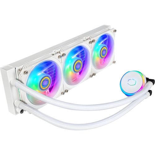 ChenQuanSarl-Masterliquid Pl360 Flux White Edition Refroidisseur Liquide Pour Cpu, Système Watercooling Aio, 3 Ventilateurs 360Mm, Radiateur 240Mm, Contrôleur Rgb Gen2 Inclus, Compatible Amd & Intel