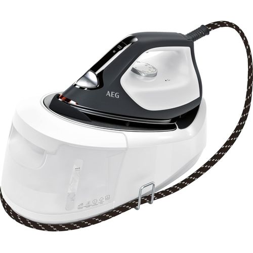 ChenQuanSarl-St6-1-8Eg Centrale Vapeur (4 Programmes Pour Chaque Tissu), Chauffe Rapide, Lumière Durable, Pression 6 Bars, Effet Pressing 360 G, Semelle Anti-Rayures, Réservoir D'Eau 1,2 L) Blanc/Gri