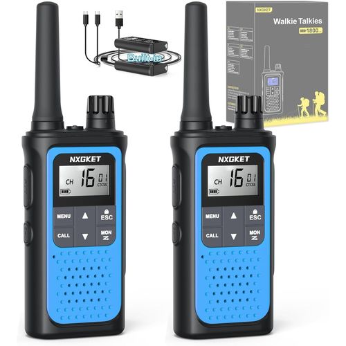 Talkie Walkie Professionnel,Pmr446 Sans Licence Talkie-Walkie Longue Portée 1-5Km,Rechargeable Avec Batterie Li-Ion Intégrées,16 Canaux Radio Avec Lampe De Poche Pour Camping