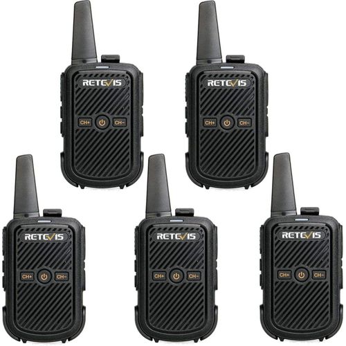 Rt15 Talkie Walkie Mini,Vox Talkie Walkie Portable,50 Ctcss/208Dcs,16 Canaux,Câble De Charge Usb Et Adaptateur,Professionnel Talkie Walkie Rechargeable Pour Restaurants (Noir,5Pcs)