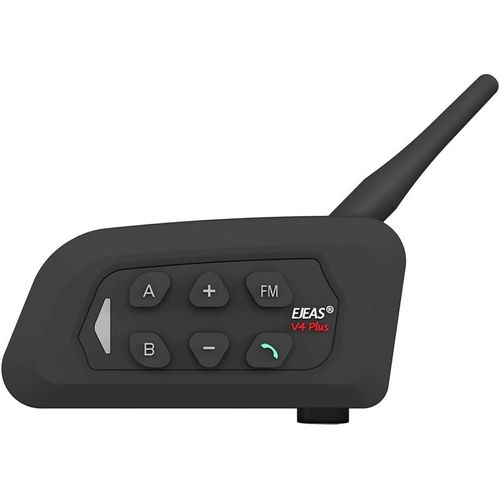 V4 Plus Intercom Moto, Bluetooth 5.1 Casque Moto Freecom, Talkie Walkie Avec Réduction Du Bruit Cvc, Radio Fm & Interphone 4 Voies Jusqu'à 1500m, Pour Casques De Moto, Skis - 1 Pack