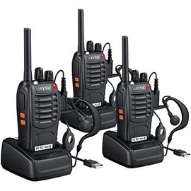 3Pcs Talkie-Walkie Longue Distance Avec Casque Talkie-Walkie Professionnel 16 Canaux 1500Mah Avec Chargeur Usb Prend En Charge Vox Pour Survivre Dans La Campagne Cycliste