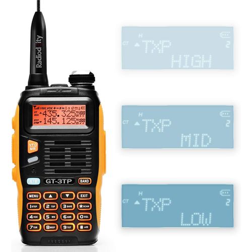 KALANKA-Baofeng GT-3TP Mark III Talkie Walkie Double Bande UHF/VHF 144-146/430-440MHz Tri-Power 8 W/4 W/1 W Radio Bidirectionnelle