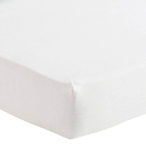 Drap Housse En Lin Blanc 200x200