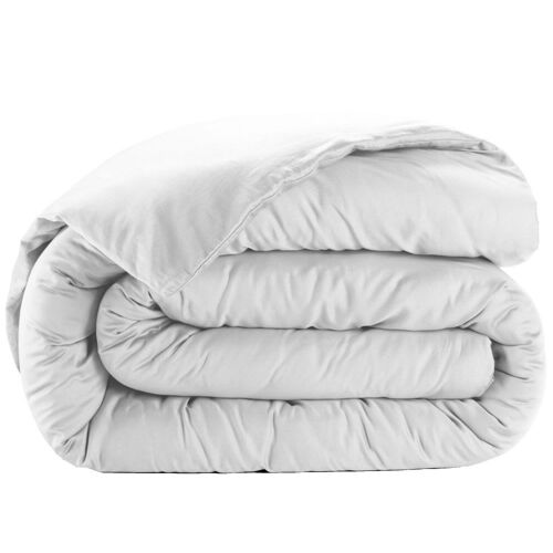 Housse De Couette Satin De Coton Blanc 240x260 Cm
