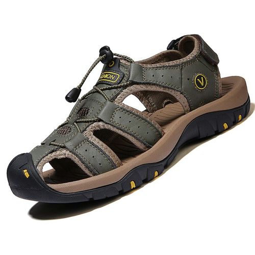 Sandales En Cuir De Vachette Pour Hommes Chaussures D'été Pour Hommes Sandales De Plage En Plein Air Chaussures De Gladiateur Pour Hommes Baskets Sandalias Grande 46