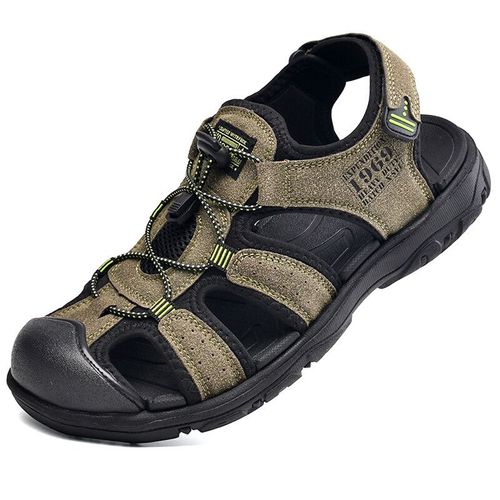 Sandales En Cuir De Vachette Pour Hommes Chaussures D'été Pour Hommes Sandales De Plage En Plein Air Chaussures De Gladiateur Pour Hommes Baskets Sandalias Grande 46