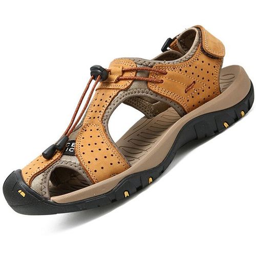 Sandales En Cuir De Vachette Pour Hommes Chaussures D'été Pour Hommes Sandales De Plage En Plein Air Chaussures De Gladiateur Pour Hommes Baskets Sandalias Grande 46