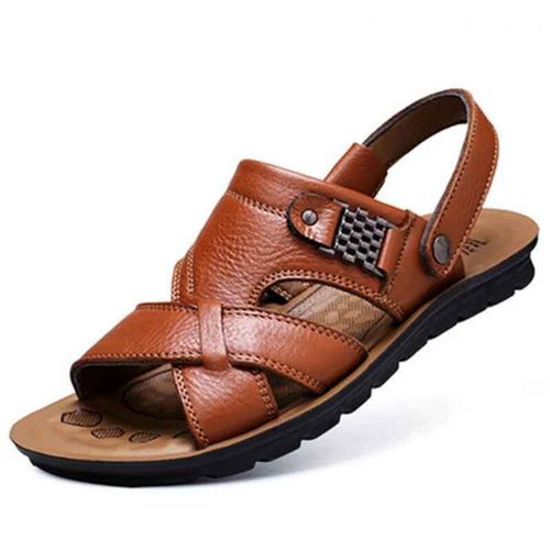 Grande Hommes Sandales En Cuirté Classique Hommes Chaussures Pantoufles Sandales Souples Hommes Romain Confortable Chaussures De Marche En Plein Air