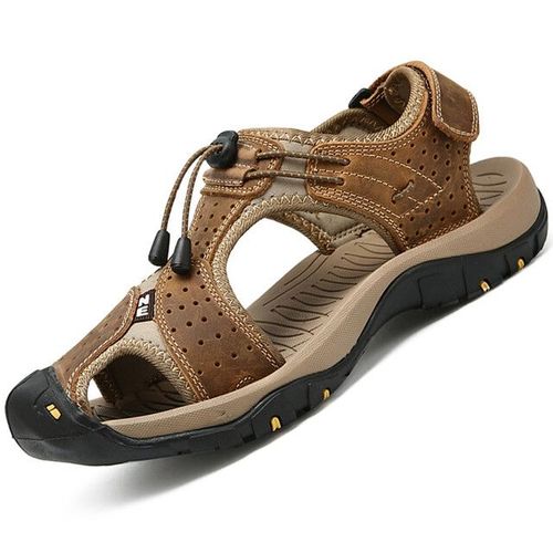 Sandales En Cuir De Vachette Pour Hommes Chaussures D'été Pour Hommes Sandales De Plage En Plein Air Chaussures De Gladiateur Pour Hommes Baskets Sandalias Grande 46