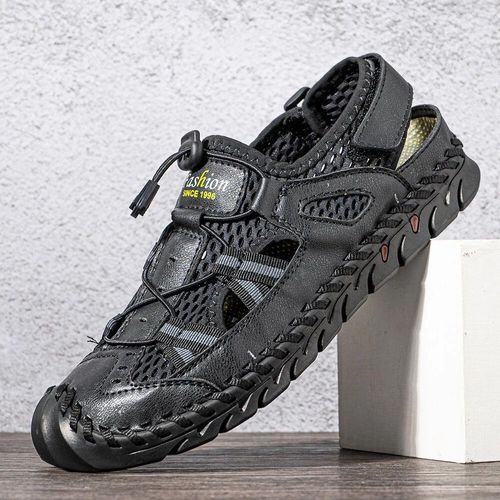 Sandales D'été Chaudes Pour Hommes Sandales D'extérieur En Maille Sabots Souples Diapositives Faites La Main Pantoufles D'extérieur Romaines