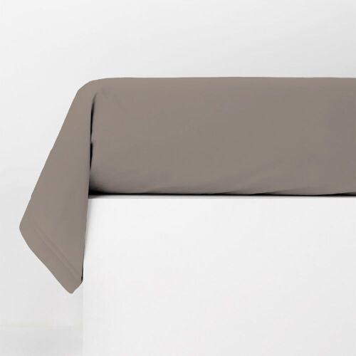 Taie Traversin Coton Unie Taupe 85x185cm
