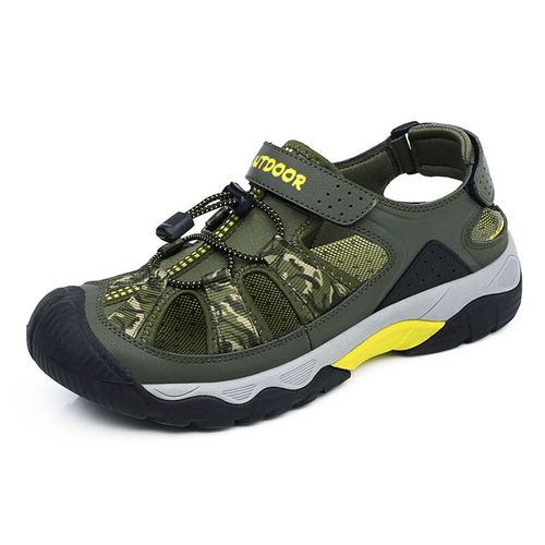 Sandales D'été Classiques Pour Hommes Sandales De Plage De Grande Nouvelles Sandales Plates Respirantes Et Décontractées Pour Hommes Chaussures De Pataugeoire Antidérapantes Pour L'extérieur