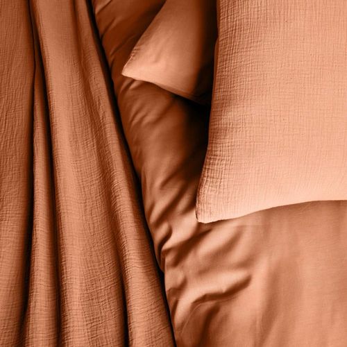 Parure De Lit Gaze De Coton Terracotta 260x240cm