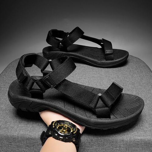 Chaussures Ouvertes D'été De Haute Qualité Pour Hommes Sandales Réglables D'extérieur Gladiateur De Plage Rome Respirant Vert Pur Noir Grande 47 48